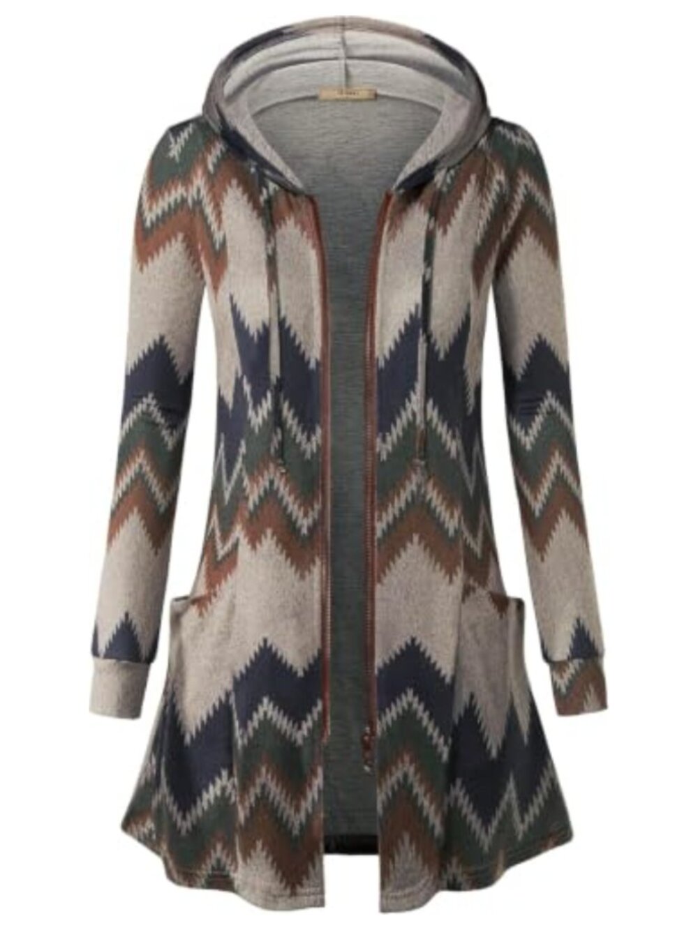 Zip Up Long Hoodie Jacket Lightweight Tunic Sweatshirt Open Front Cardigan